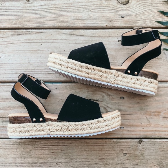Black Espadrille Sandals - Picture 4 of 5